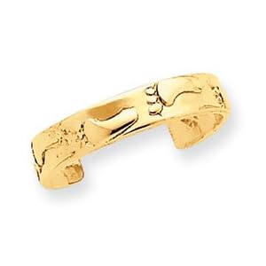 14k Footprints Toe Ring by 