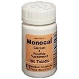 Monocal Calcium and Fluoride Mineral Supplements by Mericon Industries - 100 Tablets