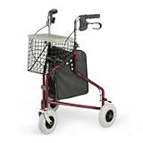 Invacare 3-Wheel Rollator w/Tote Bag, Basket  Food Tray