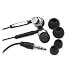 Metal Earbuds,w/3 Size Cushions,9mm, 3.5mm Plug,4',BK/SR, Sold as 1 each