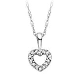 14kt. White Gold, Child Size Heart Pendant