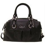 Coach F15445 Black Leather Ashley Signature Convertible Satchel New with Tags