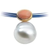 14K Yellow or White Gold Paspaley South Sea Cultured Pearl and Coral Pendant - Various Sizes