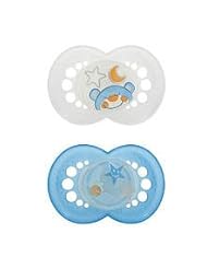 Baby Product: MAM BPA Free 6+ Months Silicone night Pacifiers - Colors May Vary - MAM USA