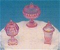 Dollhouse Miniature Pink Candy Dishes, Set of 3