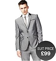 Limited Collection Super Slim Fit 2 Button Contrast Collar Jacket