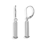 Sterling Silver Tube Story Bead Earrings