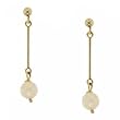 Ladies 14KT Gold Dangle Drop Earrings Freshwater Pearl