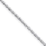 Sterling Silver 1.95mm Loose Rope Chain Necklace - 16 Inch - Lobster Claw - JewelryWeb