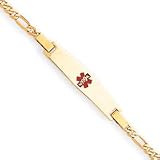 14k Medical Jewelry Childrens Bracelet - 6 Inch