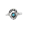 Navajo Sterling Silver Bearclaw Ring with Turquoise