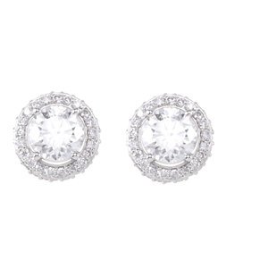 Genuine IceCarats Designer Jewelry Gift 14K White Gold 2 Ctw Diamond Earrings. Pair 2 Ct Tw Diamond Earrings 2 Ctw Diamond Earrings In 14K White Gold