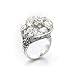 Sterling Silver and CZ Cluster Dome Ring Size 8