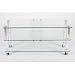 Clear Glass and POLISHED Aluminum 42 inch TV Stand with Casters and Glass Wire Management (Glass and polished aluminum) (23.5