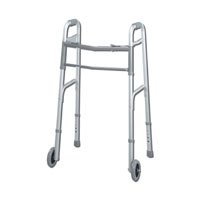 Graham Field Deluxe Two Buttons Adjustable Folding Walker with 3 Inches Wheels for Youth, # 616570A, 1 ea