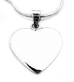 Sterling Silver Engraveable HEART Tag Charm Pendant