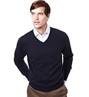 Collezione Cotton Rich V-Neck Jumper with Cashmere