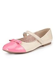 Contrast Toe Cap Bow Shoes