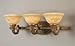 Delphi 3 Arm Wall Sconce with Claret finish and Mocha Swirl glass