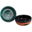 Terra Cotta Cat Bowls Blue