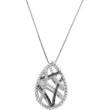 Genuine IceCarats Designer Jewelry Gift 14K White Gold Black & White Diamond Necklace With Black Rhodium Plating. 1/3 Ct Tw/ 18.0 Inches Black & White Diamond Necklace With Black Rhodium Plating In 14K White Gold