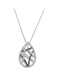 14K White Black & White Diamond Necklace With Black Rhodium Plating 1 3 Ct Tw 18.0 Inches