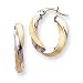 14k and Rhodium Satin 4mm Twisted Hoop Earrings