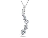 1.00CTW Diamond Journey Pendant in 14K White Gold