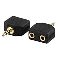Adaptateur avec fiche Jack 3,5mm st�r�o m�le ET fiche 2 x Jack 3,5mm st�r�o femelle