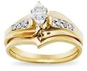 10k Diamond Bridal Set - 1/10 cttw, IJK Color, I2-I3 Clarity