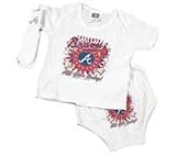 Atlanta Braves 3 Piece Infant Cotton Diaper, Shirt and Sock Set
