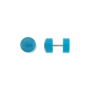 Neon Turquoise Acrylic Fake Plugs - 16g Wire - 9mm Diameter - Sold as a Pair