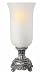 Battery Operated Lighted LED Old World Style Hurricane Lamp With Pewter Base
