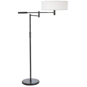 Sonneman Perno Black Brass Swing Arm Floor Lamp