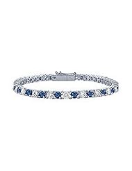 Sapphire and Diamond Tennis Bracelet : Platinum â€" 2.00 CT TGW
