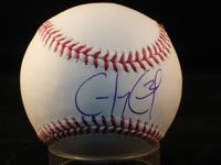 Ramirez, Hanley Autographed/Hand Signed MLB Baseball in blue ink on the sweetspot