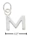Sterling Silver Fine Lined Letter M Charm
