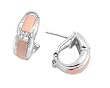 Sterling Silver CZ Huggie Earrings - Two:Toned, Size: 16mm x 3mm