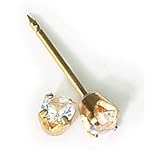 Iverness 24K Birthstone Gems Tiffany 3mm Piercing Earrings April Diamond