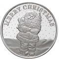 Christmas Silver Round X-17 Santa & Tree