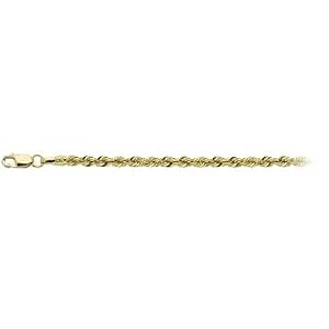 14k Yellow Gold 2.00mm Hollow Rope Chain Necklace, 30