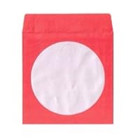 500 Red Color Paper CD Sleeves with Window & Flap
