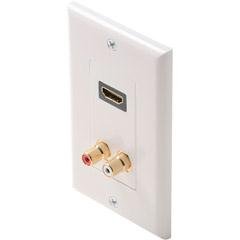 Steren White Hdmi Feed Thru Dual Rca Jack Nic
