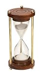 Hourglass Sand Timer Antiques Finished Nautical Brass Wood Egg Timer 7h, 3w