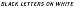 Black Letters On White Lettering Kit