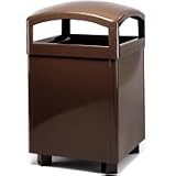 Rubbermaid 3989 Landmark Series Steel Container, Hinged Dome Top with 43 U.S. gal - 162.8 L - Galvanized Liner - BBRN
