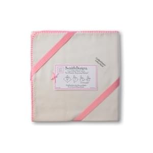 Swaddle Designs ORGANIC Ultimate Recieving Blanket - Bright Pink Trim
