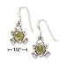 Sterling Silver Frog French Wire Earrings 4x6mm Oval Peridot
