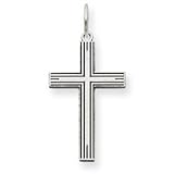 14k White Gold Laser Designed Cross Pendant