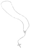 24 Rhodium Plated Rosary Necklace